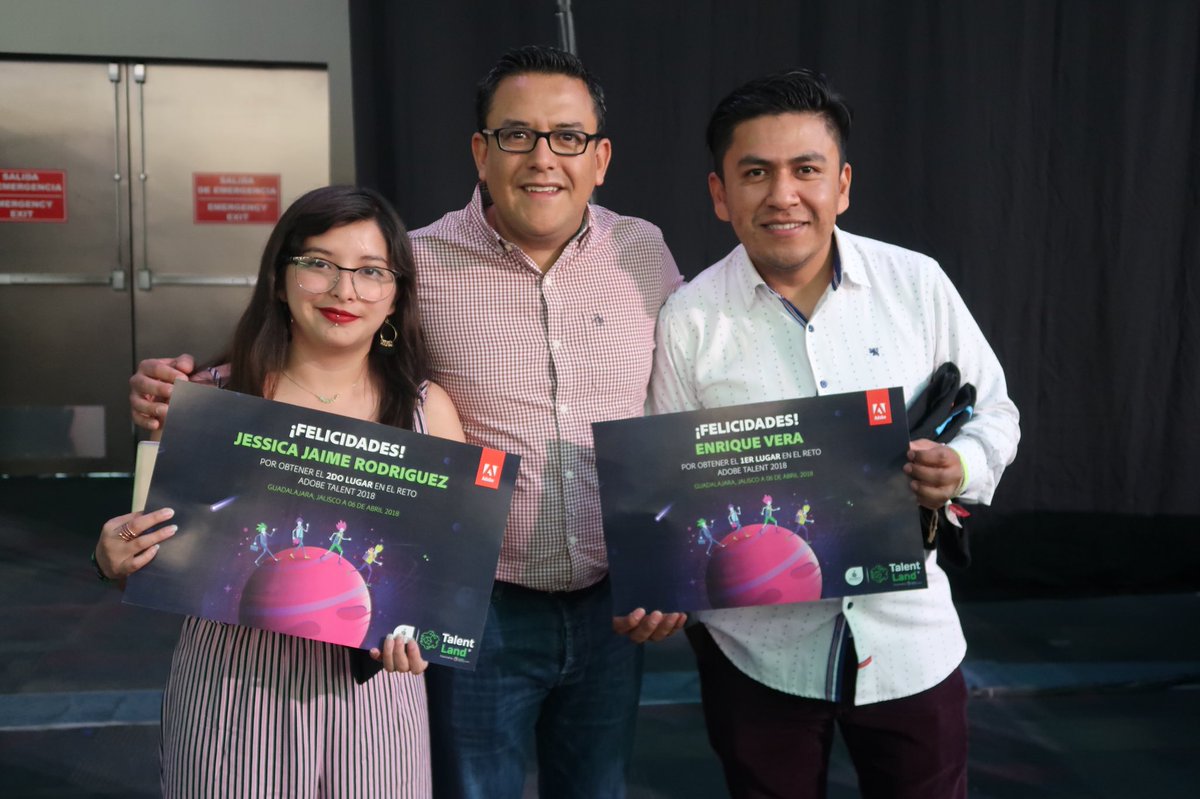 AdobeLat's tweet photo. Enrique Vera ganó el primer lugar y Jessica Jaime Domínguez el segundo de nuestro Reto Adobe. Hoy los reconocemos por su esfuerzo y dedicación. ¡Felicidades!
#AdobeCreativeLand
#TalentLand https://t.co/N5Pq6MxpJS