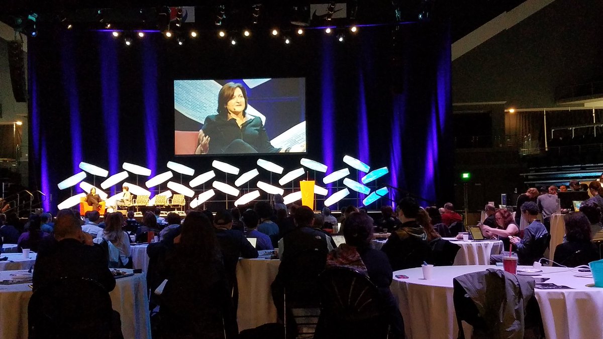 ErinMerz's tweet photo. "Business should be a force for good in the world." - @patagonia CEO Rose Marcario #tfnw18 #patagonia https://t.co/oGnWuLiJLZ