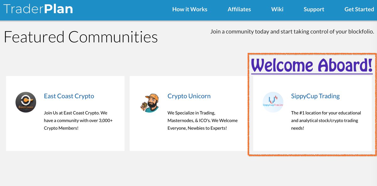 TraderPlan_io's tweet image. TraderPlan continues to grow as SippyCup Trading Discord Server comes on board as a Featured Community. We look forward to seeing their team of intelligent investors contribute to the growth of TraderPlan. traderplan.io #traderplan #likeaboss #cryptocurrency #blockfolio