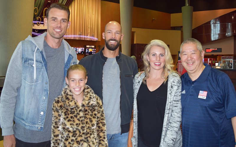 usavolleyball's tweet image. Former Olympians, @reidpriddy, @rholmesusa12 and @Typeezy143 along with family and staff from our California offices, were treated to an early showing of #TheMiracleSeason last night! #LiveLikeLine