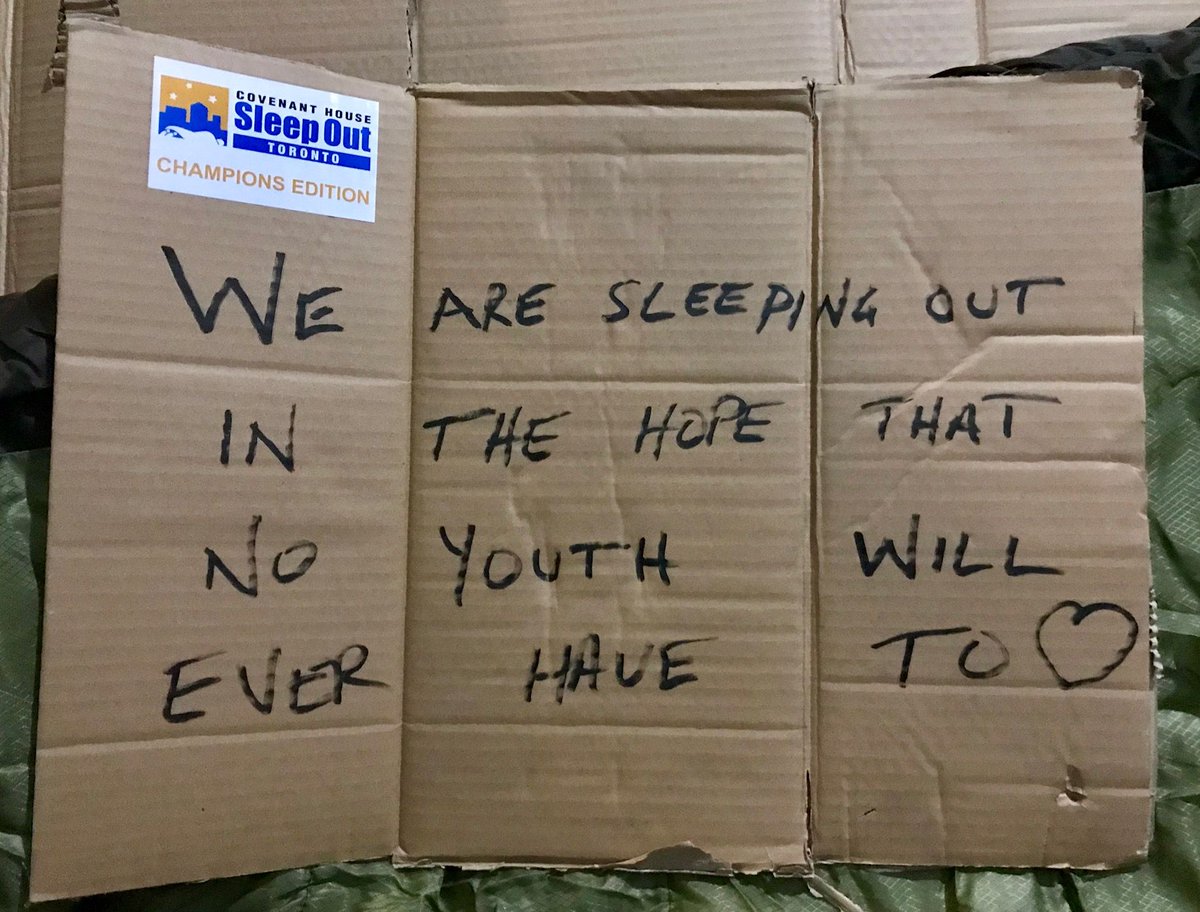 FaskenLaw's tweet photo. Proud of our #FaskenPrideNetwork team for braving the cold & sleeping outside to raise funds for youth homelessness in support of @CovenantHouseTO. Thank you to all who supported our team. The team surpassed their goal by raising over $10,000. #ChampionsSleepOutTO #CovenantHouse https://t.co/8JCAWkvaVQ