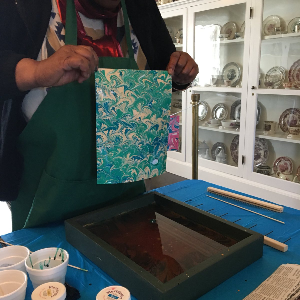 TheAliceTMuseum's tweet photo. If you missed yesterday’s paper marbling workshop, we’ll be offering another chance to try it at our Open House on May 5! https://t.co/y9HNc1PHp4