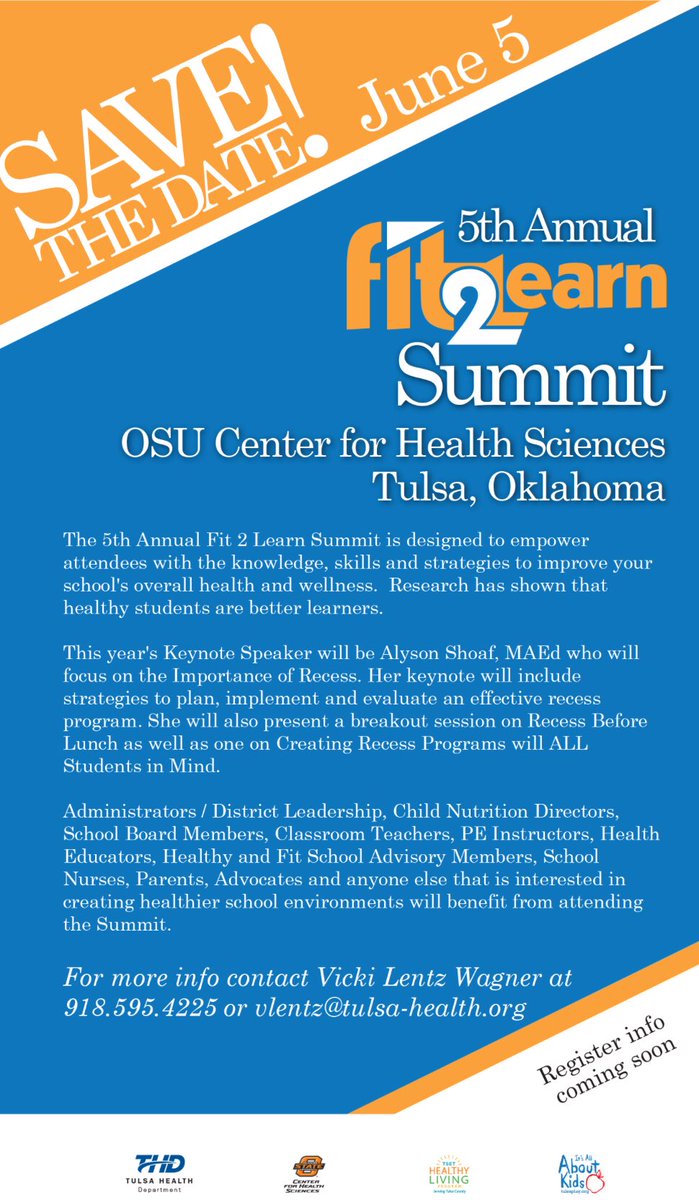 healthedgirl's tweet photo. Canโt wait to speak on such an important topic in 2 months!#tulsahealth #fit2learn #recess #healthyschoolenvironments @TulsaHealthDept https://t.co/TM0dlX6Tvp
