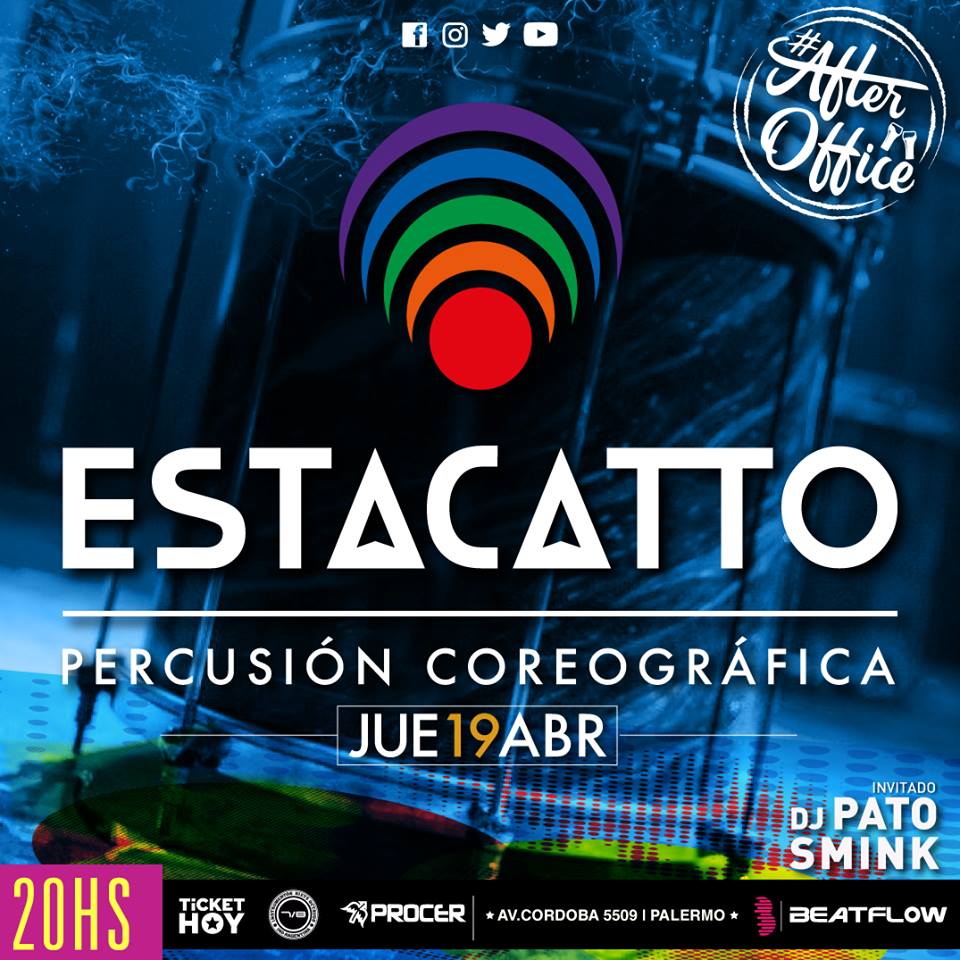 ⚡¡Llega el primer #AfterOffice del año y viene cargado de cambios! ⚡
🔖 Nueva IMAGEN, nuevo LOGO, nuevo VESTUARIO y una vuelta de tuerca al show que te va a volar la cabeza!
Ya no te podemos contar lo que es Estacatto... ¡tenés que vivirlo! 
<a href="/nachoprod/">Nacho Producciones</a> <a href="/antominu/">Antominu</a> <a href="/FueraDeFocoOK/">Fuera De Foco</a>