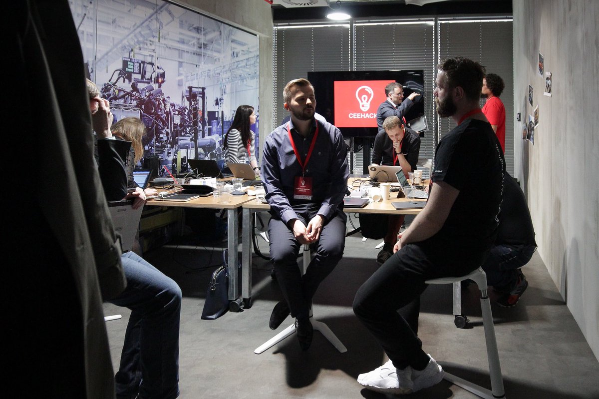 ceehacks_com's tweet photo. Day 1 of Smart Mobility Hackathon Prague 2018 in pictures. 43 hours to go at @skodadigilab ... #smhprague2018 https://t.co/pOjzqH2QVN