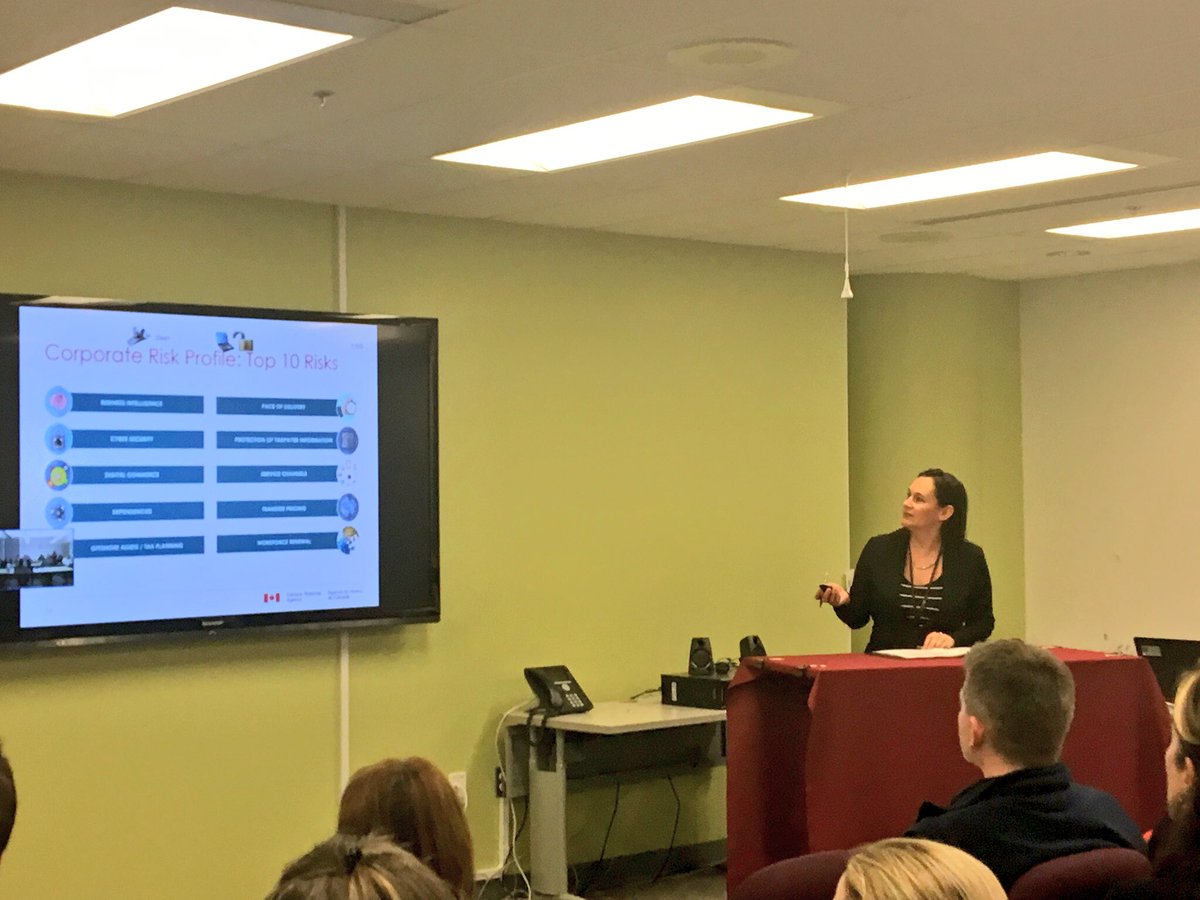 ash_hillier's tweet photo. @AFelix1120 describing the role of the Enterprise Risk Management Division within the @CanRevAgency #LetsTalkRiskCRA 
@PhilbinBG @Meenz101 @Pat_DROCK @ragdahxo @Hamdeizmo https://t.co/FmDrkMkJhO