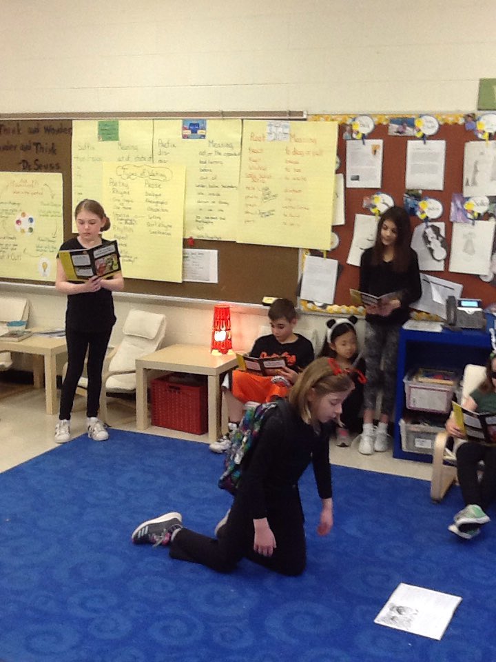 Grade4Spada's tweet photo. 4M Reader's Theater performing, "The Ant and Grasshopper Story." https://t.co/jCkQd9qihX