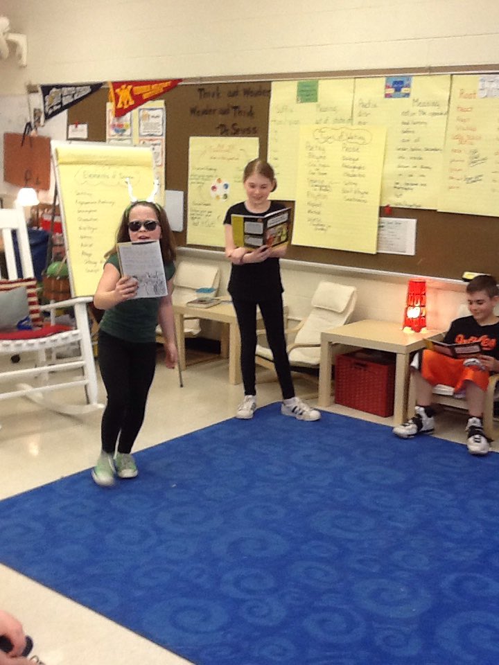 Grade4Spada's tweet photo. 4M Reader's Theater performing, "The Ant and Grasshopper Story." https://t.co/jCkQd9qihX