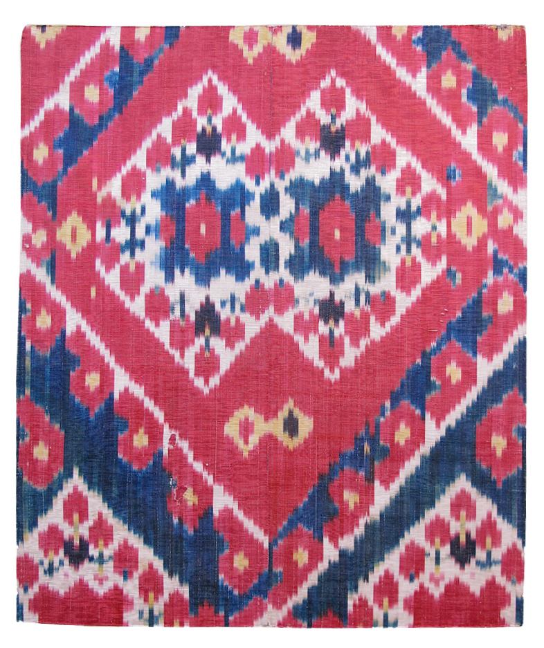 PeterPapRugs's tweet photo. Take a peek at this excellent Ikat fragment! It has great offset geometric patterns and vibrant, well composed colors. #art #rugs #weaving #decor https://t.co/eBd8KdlRkG