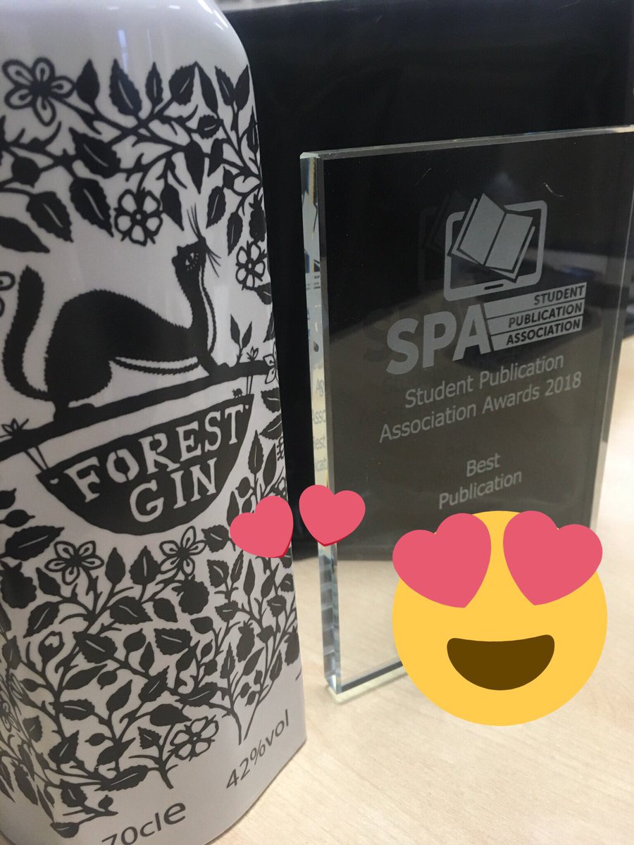 SPAJournalism's tweet photo. Can’t wait to present these tomorrow to the winner of Best Publication. Thanks to @ForestGin for donating this beautiful bottle to the winners!
(This photo was examined in detail by four of the SPA team to guarantee we didn’t do a Prue Leith) ✨
#SPANC2018 https://t.co/tzsgO9HsA7