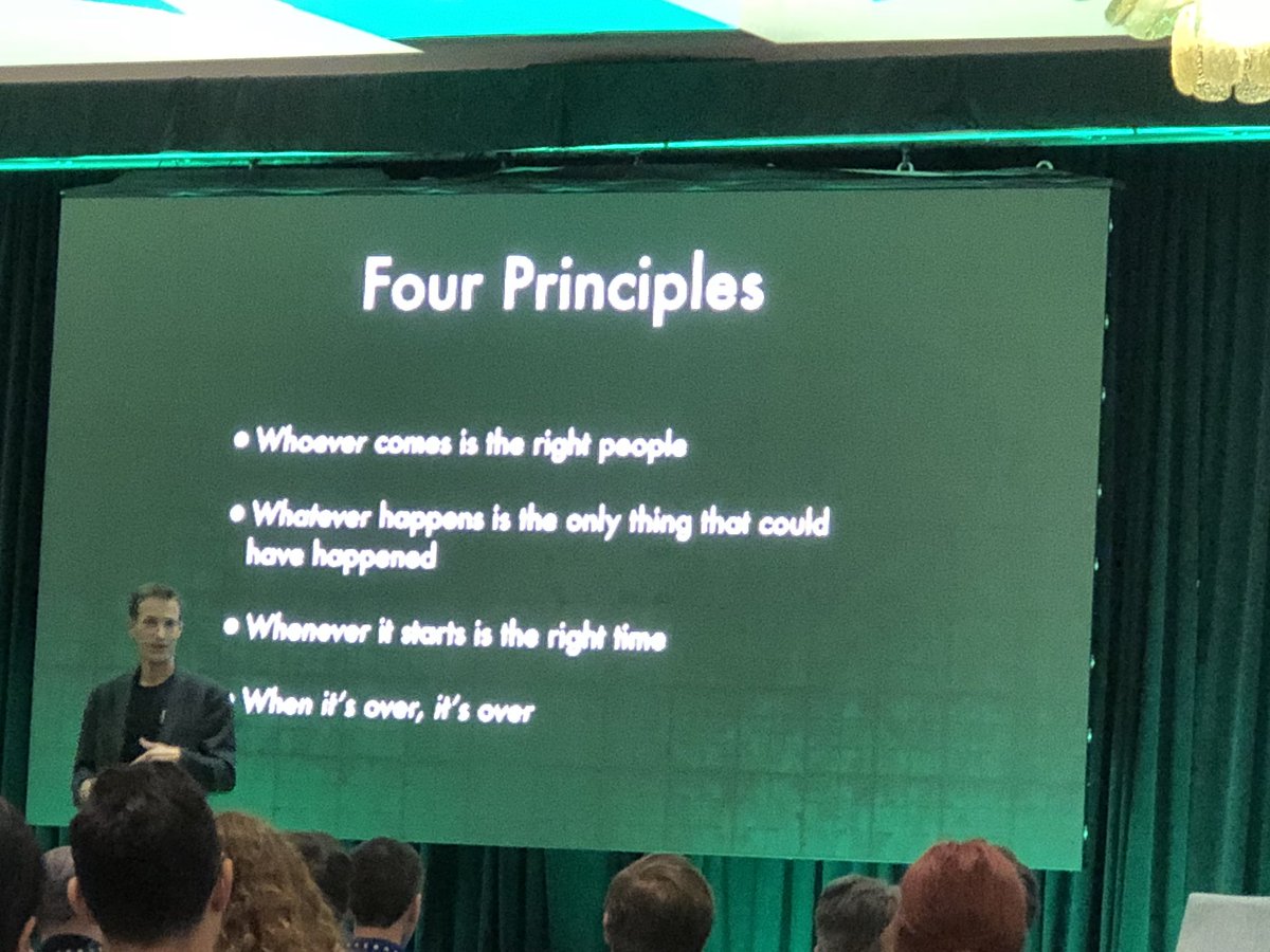 Four principles for unconference spaces. More like four principles for life. #RWDevCon