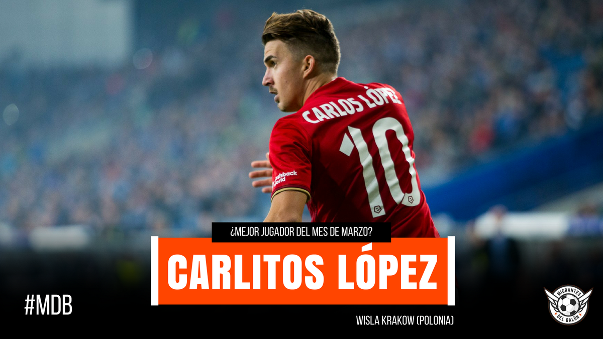migrantesbalon's tweet photo. 🇵🇱 Carlitos López (Wisla Krakow):

El alicantino marcó cuatro goles en tres partidos, los que le permitieron entrar en la historia del Wisla Krakow como máximo goleador de su historia en Ekstraklasa.

RT 🔄 si crees que él fue el mejor #MDB del mes de febrero. https://t.co/kaaUn1mUos