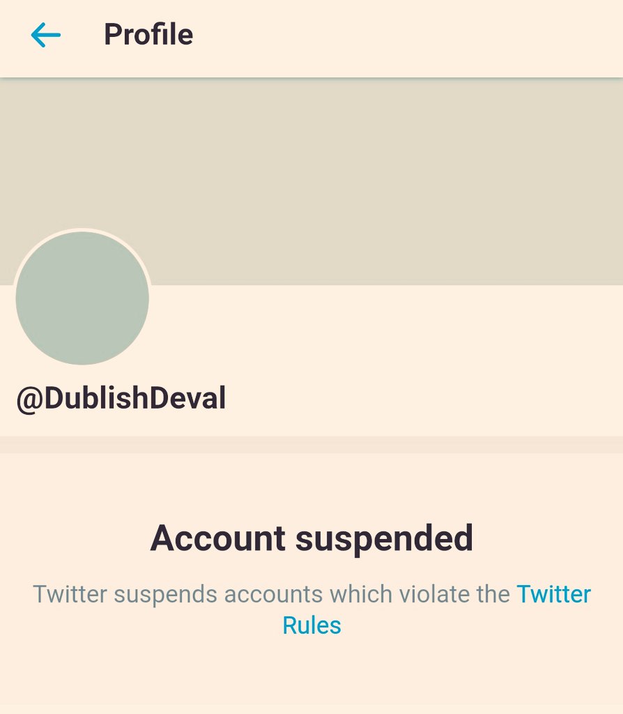 Case No: 175
@DublishDeval  #UST #RYP reported by team and suspended by twitter for violating the twitter rules.
#ETF 
#TKL
#RED
#MARUTS 
#UnitedIndians
#JSR 
#ETF_Associates  Thanks @TwitterSupport to #CleanTwitter