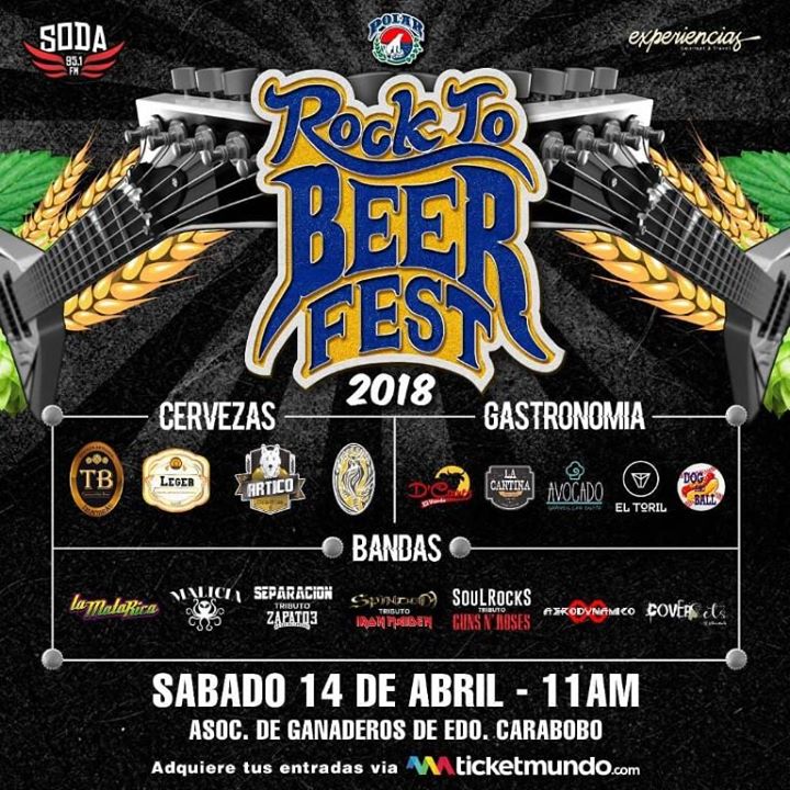 ¡ROCK TO BEER FEST! Este 14 de Abril en la Asociación de Ganaderos del Estado Carabobo <a href="/circuitosodafm/">Circuito SODA FM</a> y METAL EXTREMAS TE INVITAN!