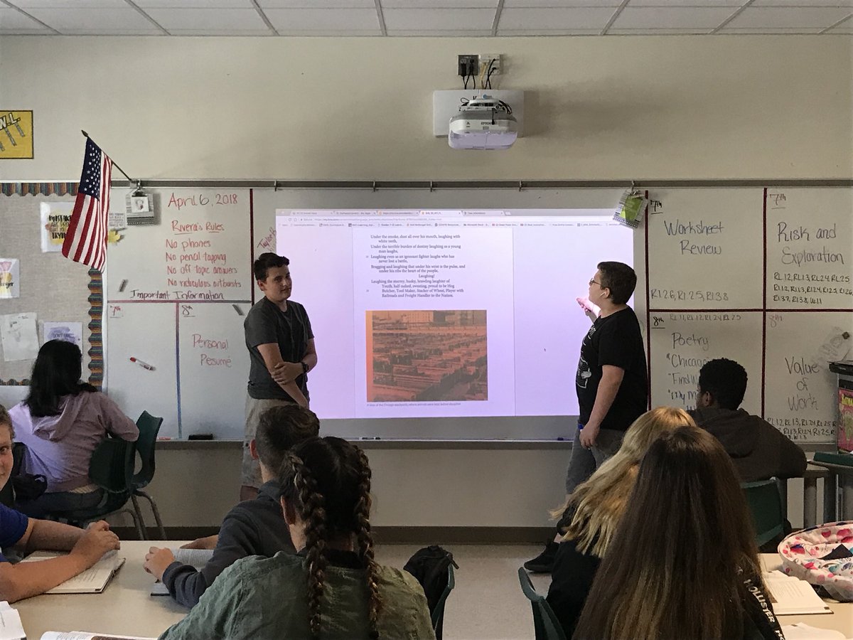 OxfordCommaJSR's tweet photo. My students are finally convinced that they can understand poetry! #StudentsTeachingStudents #SuperProud #BreakthroughFriday @TheCoyoteWay https://t.co/Y0XiNrVt4j