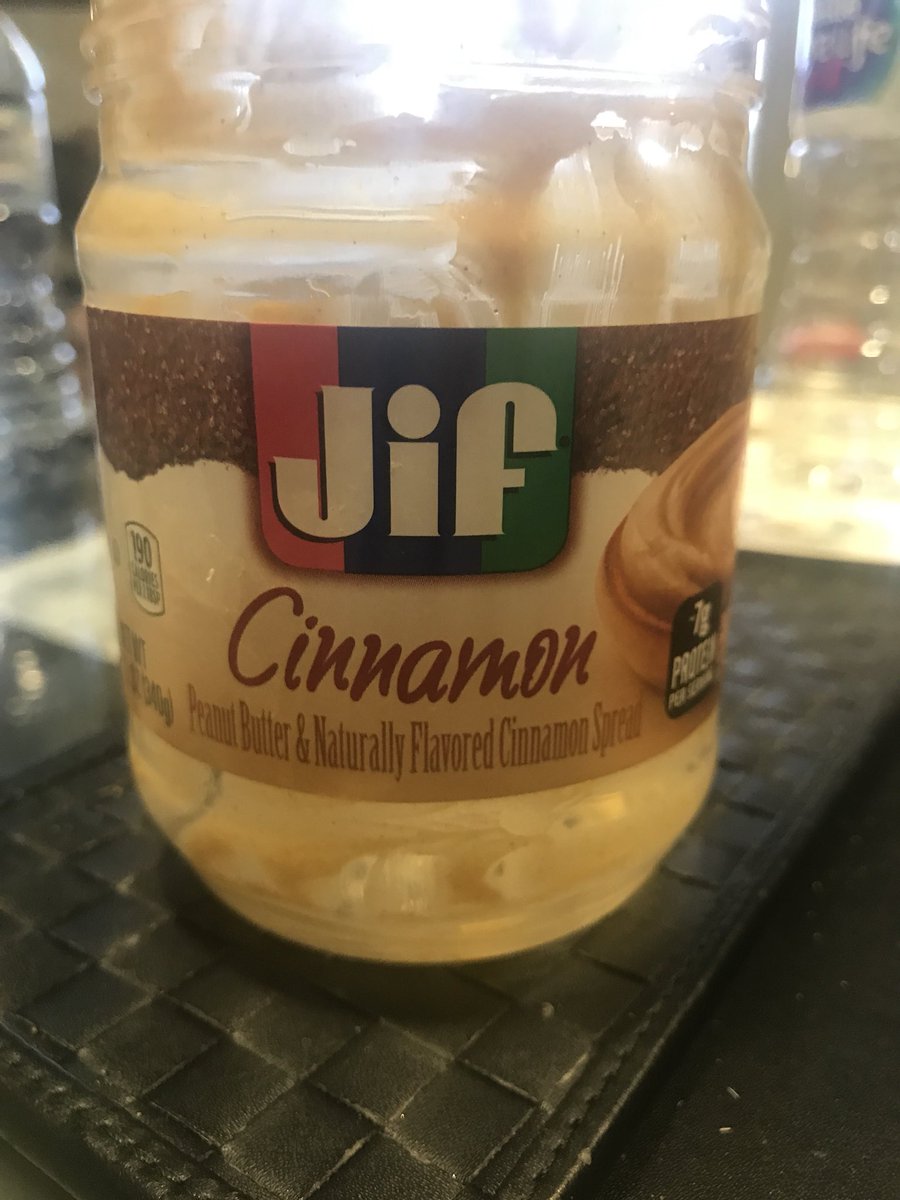 kel_kel15's tweet photo. The Cinnamon @Jif is SO good! Can you please make it available in a bigger jar 🤪  I can’t be the only one that feels this way. #PeanutButterProblems https://t.co/1blGkxXUXD