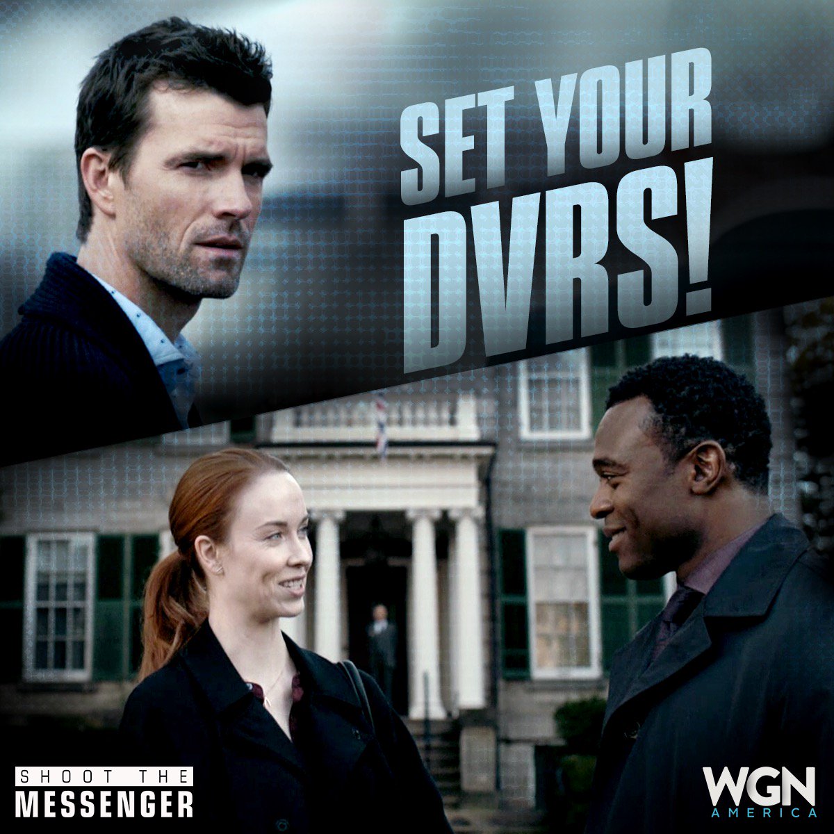 STMWGNA's tweet photo. Scandals. Lies. Too hot for prime time. Watch your new favorite show, #ShootTheMessenger at 12/11c on @WGNAmerica. https://t.co/w4NaA1hQ6G