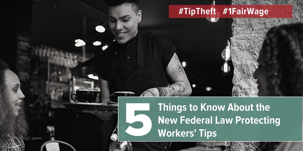 NelpNews's tweet photo. ICYMI: 5 Things to Know About the New Federal Law Protecting Workers’ Tips https://t.co/esKcfxIgE0 via Judy Conti #ProtectOurTips #TipTheft https://t.co/AFPTw0NbhU