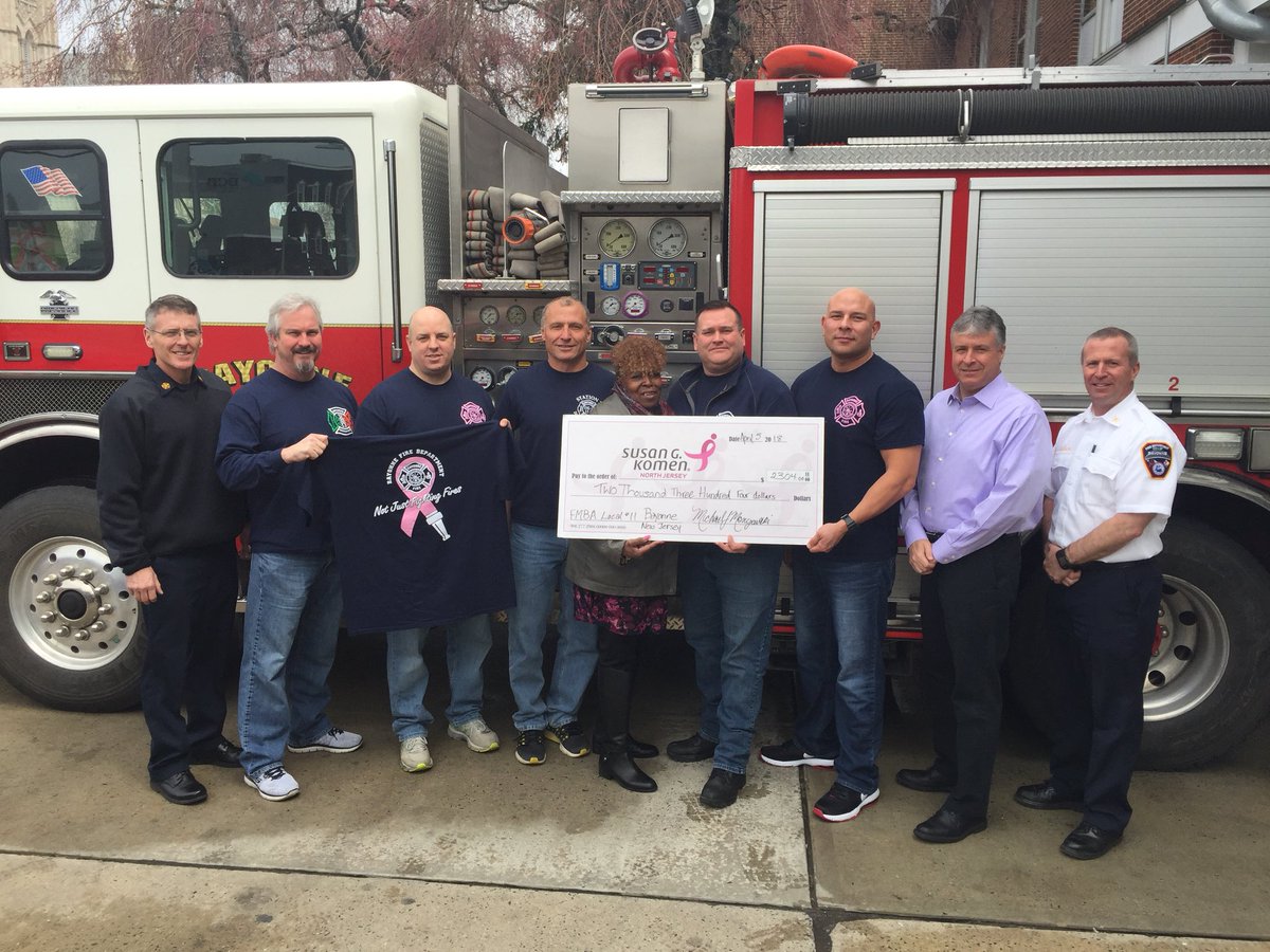 FMBA 11 Bayonne Firefighters raise over $2300 for the Susan G. Komen Foundation. I’m proud to stand with President FF Bonner and others as they present this check. #BayonneFireDept #BayonneProud #NorthJerseySusanGKomen