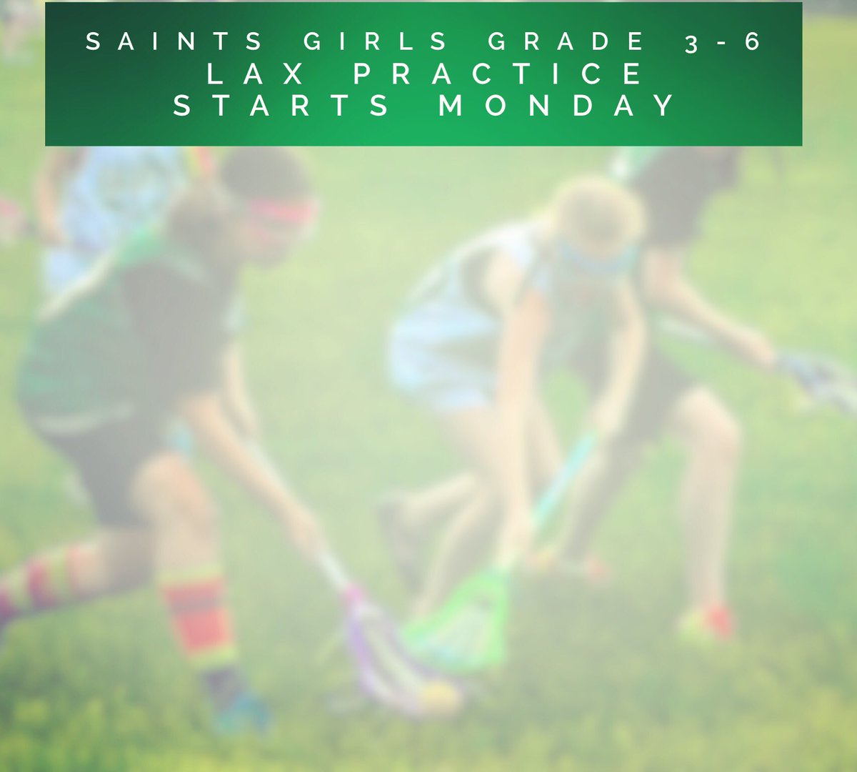 SAINTS Girls Lax
3rd-6th Grade 
practice schedule at The Dome 
1500 Airport Rd Binghamton
 
Monday 4/9 – 5:15pm-6:30pm
 
Wednesday 4/11 - 5:15pm-6:30pm
 
Friday 4/13 - 5:15pm-6:30pm
 
E-mail Coach Burtis with any ❓s
jburtis@vapc.us
#SAINTSLax #CatholicSchools #Lax #LaxLife