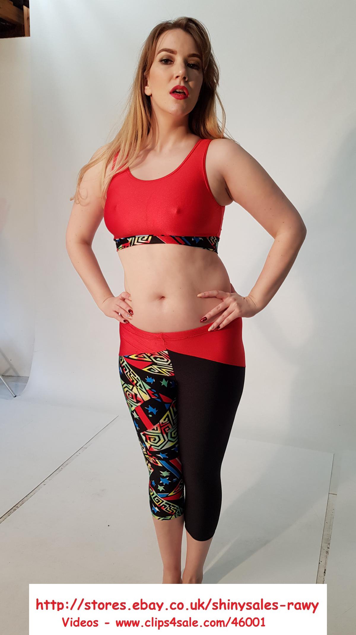 ShinySalesRawy on X: Make an Offer on these Vintage Red Spandex Leggings &  Crop Top - Modelled by Dahlia in these pics -  -  Grab a Bargain! #spandex #lycra #leggingsfetish #shinysales