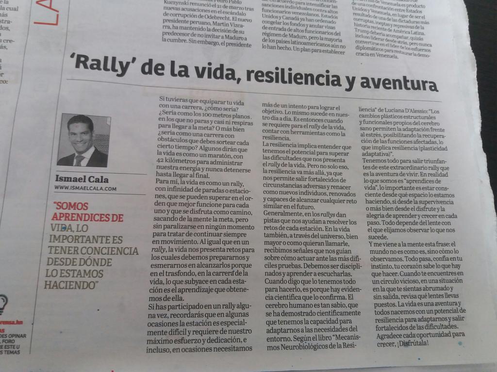 ✌Viernes de leer #LaColumnaDeCala en <a href="/DiarioLaPrensa/">Diario La Prensa</a> <a href="/cala/">Ismael Cala</a> Tenemos TODO para salir Triunfantes 💪😃d este extraordinario rally q es la Vida 🙏