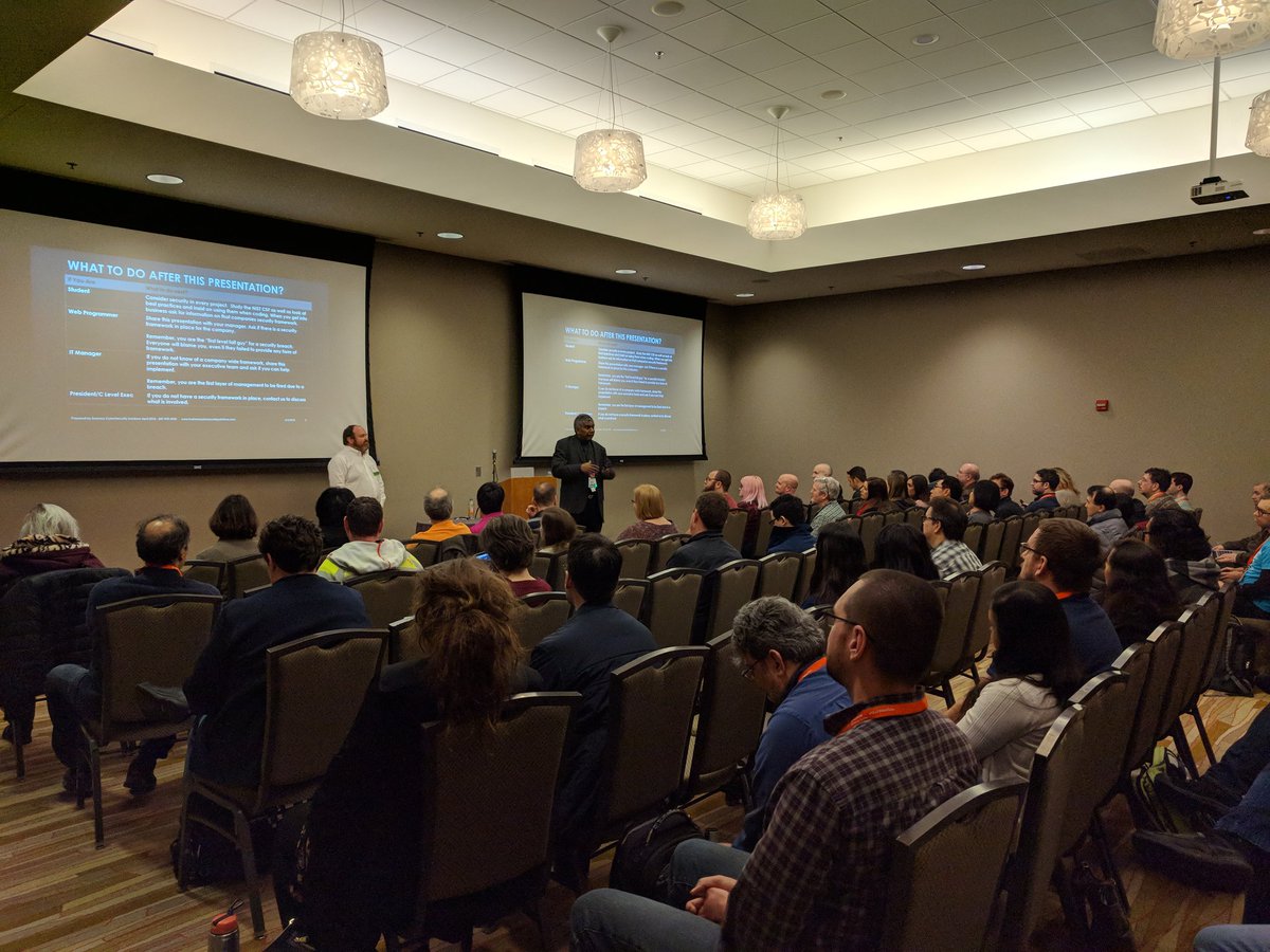 jedwillard's tweet photo. Dr. K and Ron letting #uofiwebcon know that security, preventing web attacks, is an issue for all staff NOT just developers. https://t.co/5vtGd4oB6n