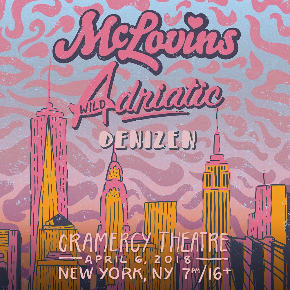 McLovinsBand's tweet photo. TONIGHT at @GramercyTheatre . THE gig with our buds @WildAdriatic and DENIZEN. Doors at 7 -  https://t.co/kde2CdmaH5 https://t.co/JqsJoJHCx5