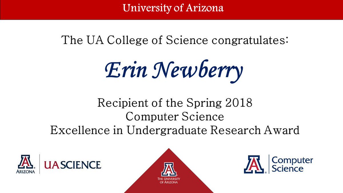 UAZScience's tweet photo. Congratulations UA College of Science, Excellence in Undergraduate Research Award Recipients!

Next stop --> Graduation!

#UAScience #UACollegeOfScience #UAExcellenceInUndergraduateResearch https://t.co/5Bf1At5Nd4