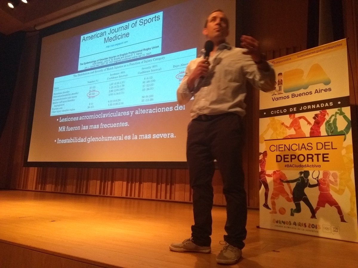 DeportesBA's tweet photo. El Lic. @Andres_Thomas (Educador Médico de @WorldRugby_ES y kinesiólogo de la @urobaprensa) habla sobre Prevención de Lesiones del Hombro en Jugadores Jóvenes. #CienciasDelDeporte #BACiudadActiva #DíaInternacionalDeLaActividadFísica https://t.co/lqveC6jwZj