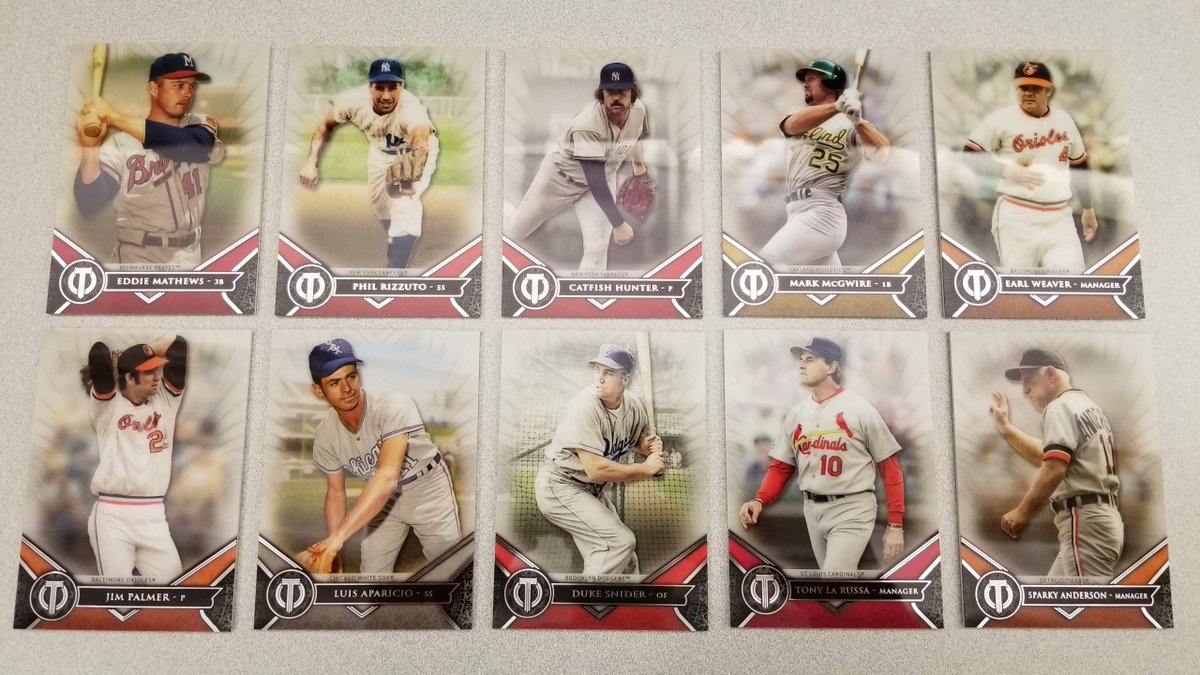 MLB's tweet photo. It’s Friday, so we’re giving away 39(!) @Topps Tribute legends to one lucky winner.
   
RT for a chance. #MLBCards https://t.co/gtRD0gtret