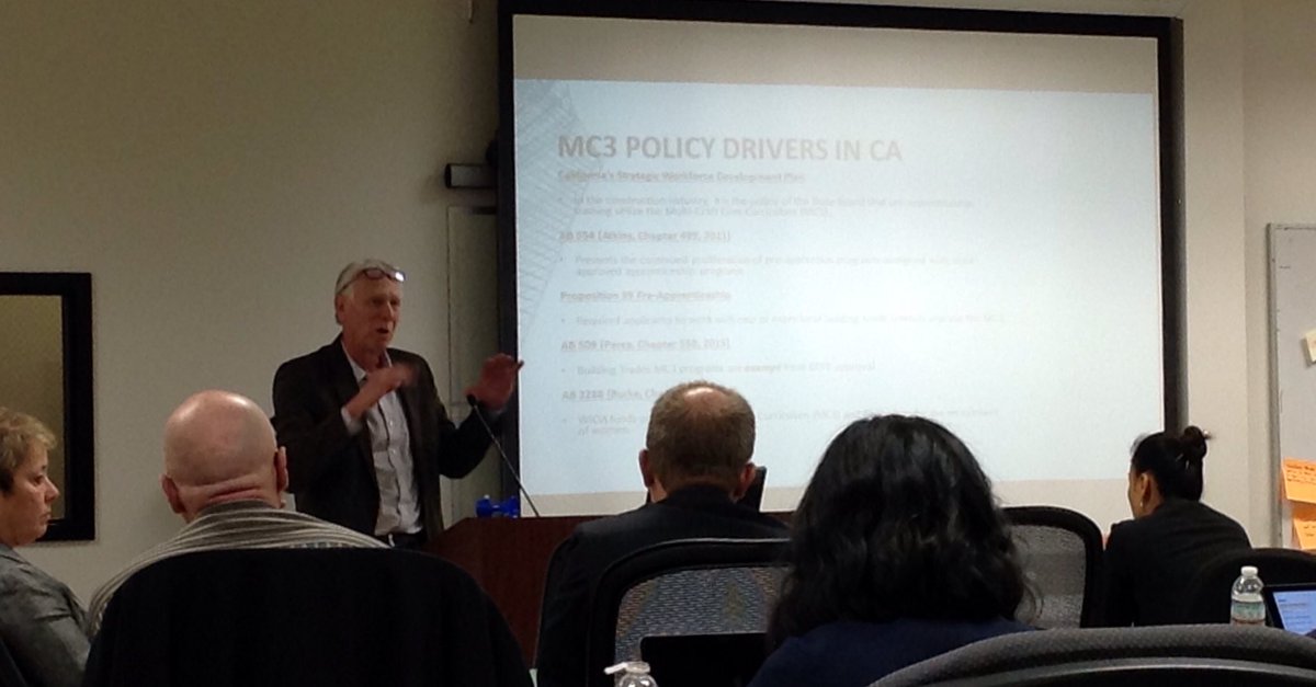 LACityWDB's tweet image. Larry Frank-Pres @LATTC explains how @CA_Bldg_Trades MC3 Pre-Apprenticeship progrm trains CA workers for careers construction &amp;amp; trades
