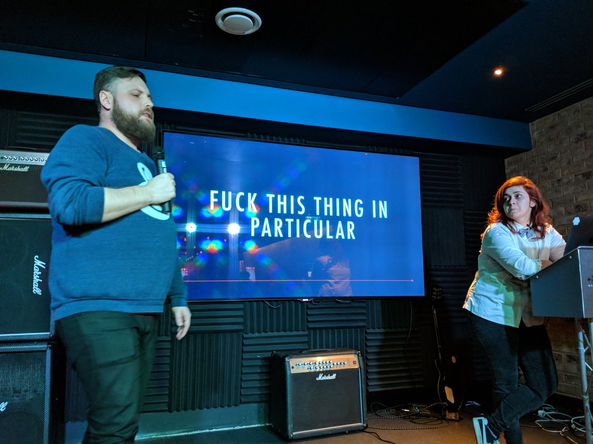 misfitiz3n's tweet image. Not your average meetup about technology choices #componentDidSmoosh