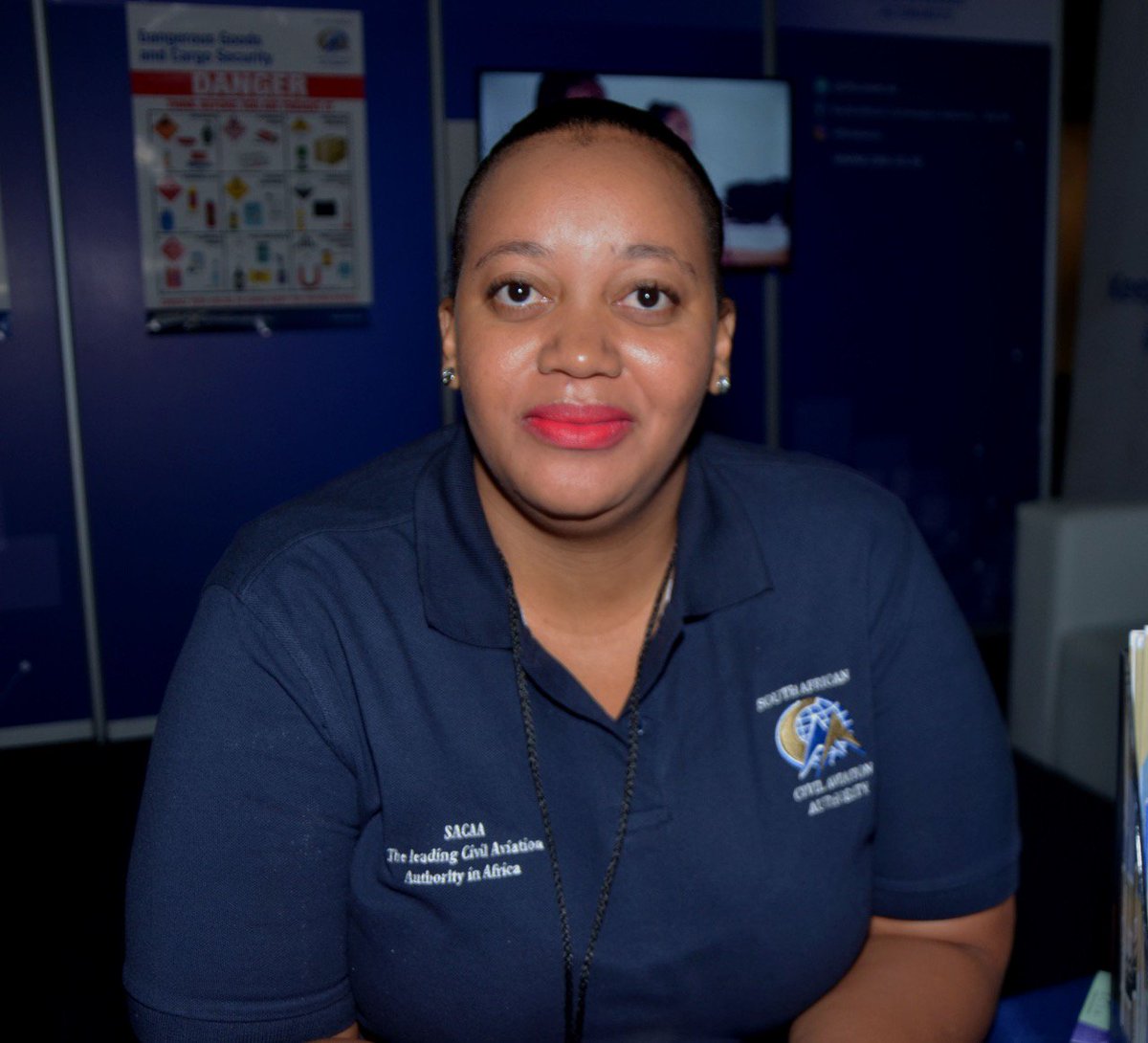 OfficialSACAA's tweet photo. Meet Paballo Makgato, an Aviation Development Officer at #SACAA. She conducts outreach programmes creating awareness on careers in aviation targeting communities that don't have easy access to this information. She also organizes civil aviation industry workshops. #RandShow2018 https://t.co/68P1Lhjmxw