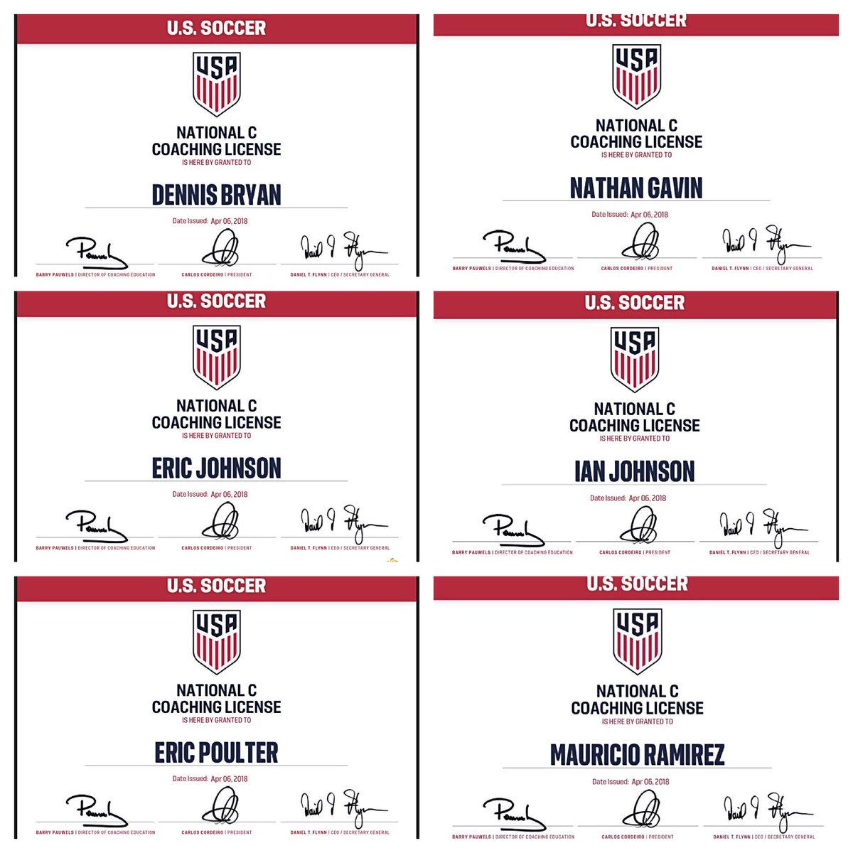 LonestarSCSA's tweet photo. Congratulations to the six coaches below who have been awarded their @ussoccer_coach #CLicense another example of our club's commitment to a growth environment. #LSSApride #coacheducation #bettercoachesbetterplayers https://t.co/rPPBPXV0wH