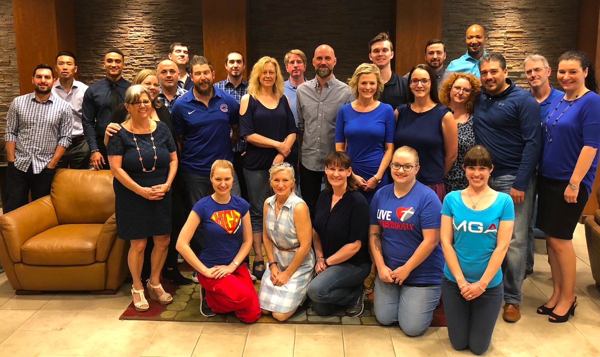 MGAHomeHealth's tweet photo. Employees at the MGA headquarters in Phoenix wore blue today to raise awareness for child abuse prevention. All kids deserve great #greatchildhoods! #MGAcommunity #CAPmonth https://t.co/yVPEtFGscF