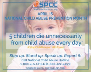 americanspcc's tweet photo. 5 children die unnecessarily from child abuse every single day. Step up and speak up with us. #ChildAbusePreventionMonth #ItsTime #StopChildAbuse #StopChildNeglect #ChildrenMatter @helpspreadthis @Childhelp @PCAAmerica @GingerKadlec https://t.co/BkWsWzsAry https://t.co/XW3q5gNeYv