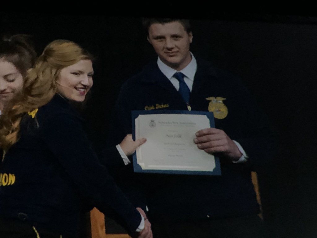 meadffa's tweet photo. Caleb accepting our Hall of Chapters award! We received FIRST PLACE and a trip to nationals! #MeadFFA #MakeItCount18 https://t.co/XFdfdVhzrX