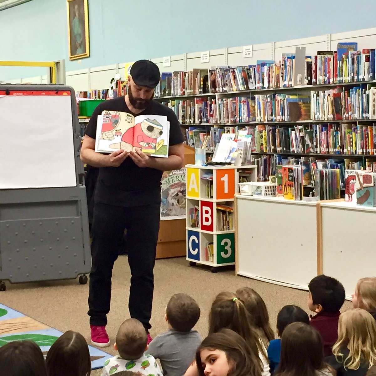 CentreCoLibrary's tweet photo. A big, fuzzy thank you to @ZachariahOHora who visited our Bellefonte, Centre Hall & Philipsburg Libraries today! #MyCousinMomo #PAOneBook https://t.co/S8XPNQsXsj