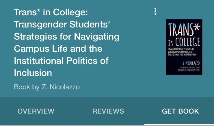 DrPamLuster's tweet photo. Hello #PrezBookClub fans! @DrPollard_MC and I are back! Our April selection is Trans* In College-and we have our first question for you... As a campus leader what is your level of interaction with or knowledge of transgender students? Hoping to see @drkastout @GC_President & you! https://t.co/1VEPoXmqSx