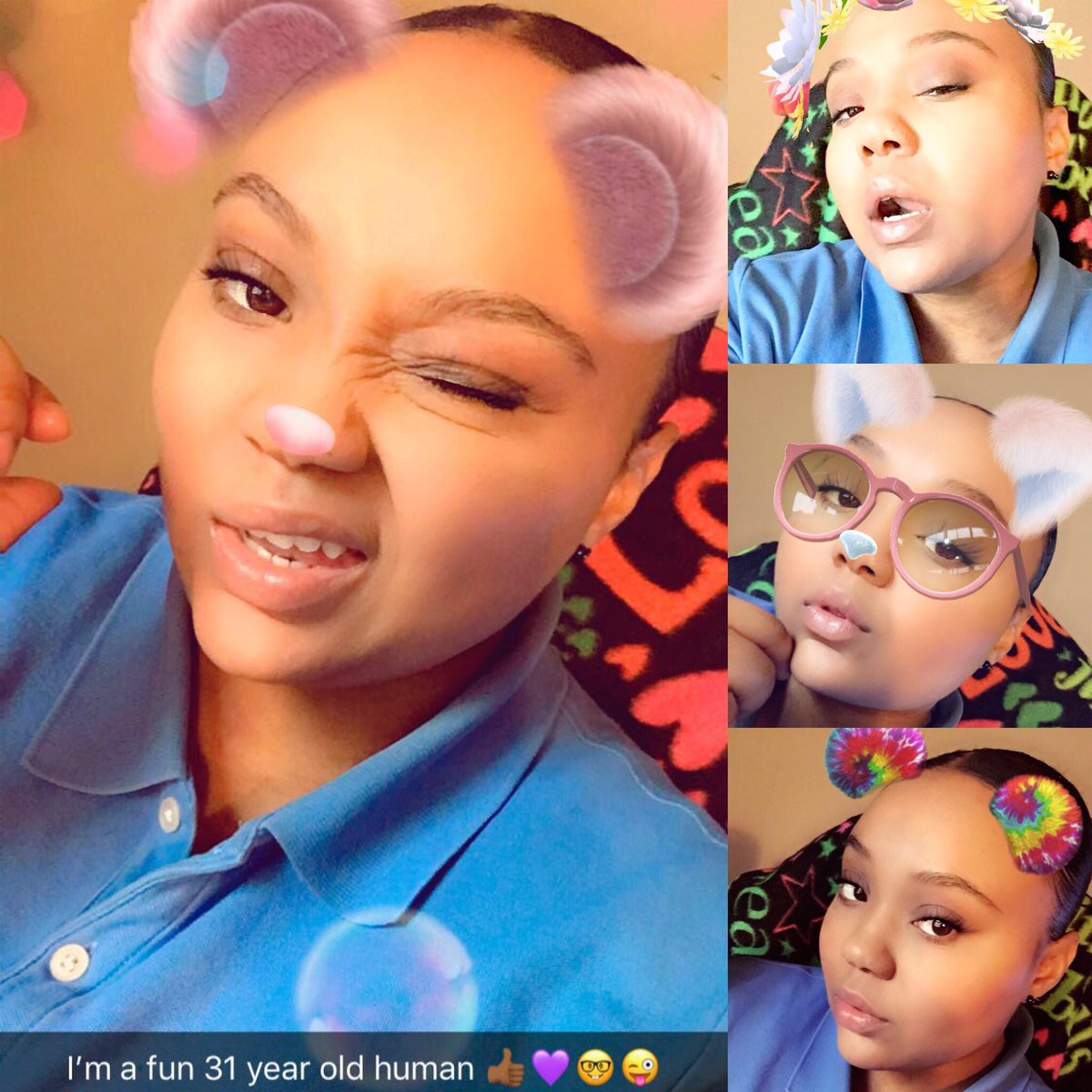 Dparriz3186's tweet photo. I’m glad I look adorable for my age lol #snapchat #boston #livealittle 😜👍🏾 #beingsilly #atwrk #boredom #nerdlife 🤓🖤💜 https://t.co/zEgEKU1Mr9