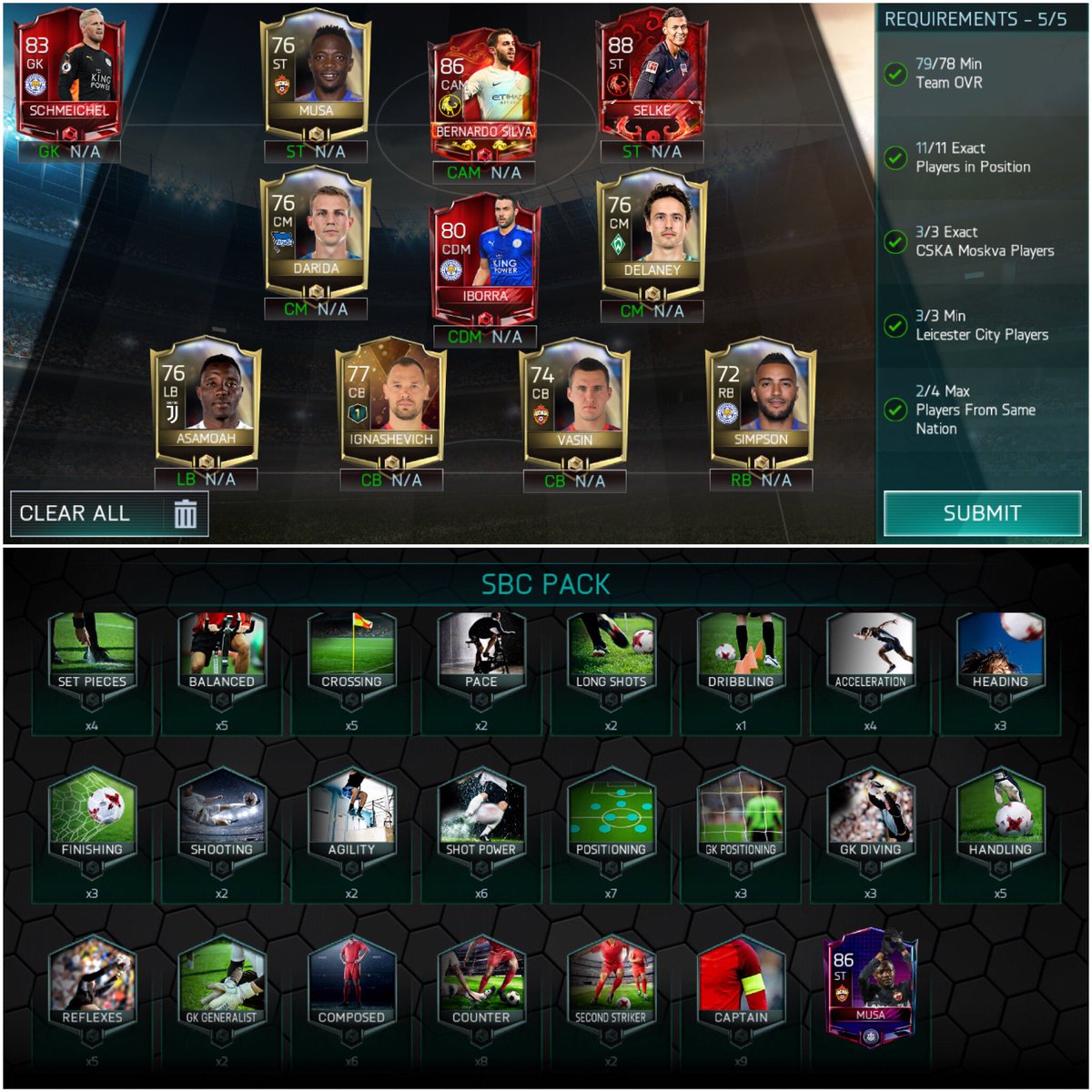 dav_fifa's tweet photo. #SBC #WeeklyChallenge5, #Musa + 150 SB + 2 SBC points. #FIFA #Mobile #FIFAMobile @EAFIFAMOBILE https://t.co/AybfV6Vp2h