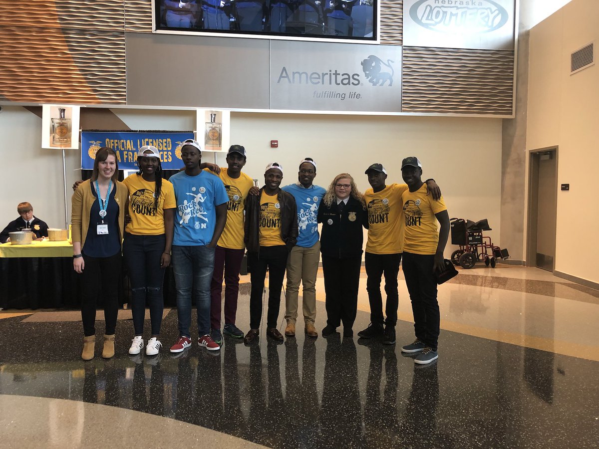 mollyrbrandt's tweet photo. The best part of state FFA this year was having our #UNLCUSP scholars at convention. #FFA might technically stand for Future Farmers of America, but I’m more than excited for these Future Farmers of Africa! 💙💛 @IANRGlobal #makeitcount18 https://t.co/MrC9VHmME9