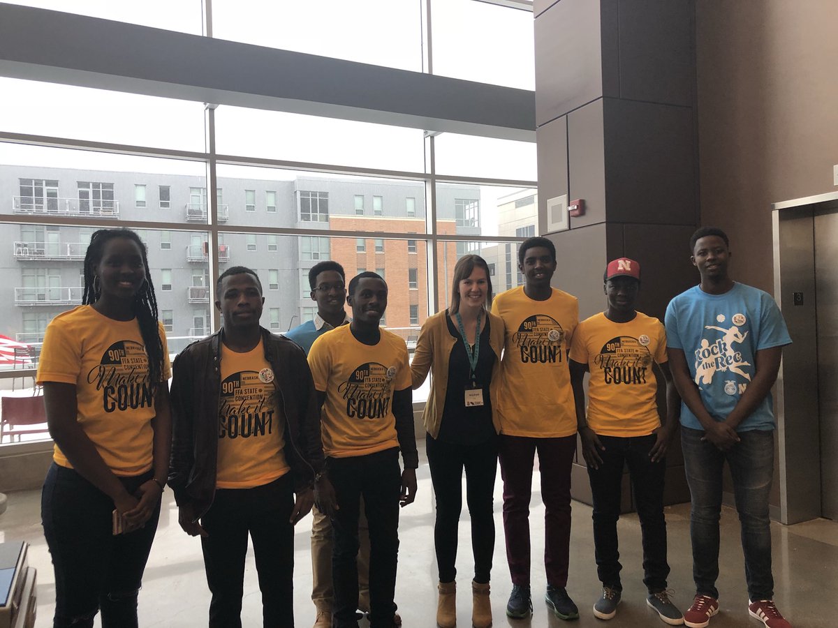 mollyrbrandt's tweet photo. The best part of state FFA this year was having our #UNLCUSP scholars at convention. #FFA might technically stand for Future Farmers of America, but I’m more than excited for these Future Farmers of Africa! 💙💛 @IANRGlobal #makeitcount18 https://t.co/MrC9VHmME9