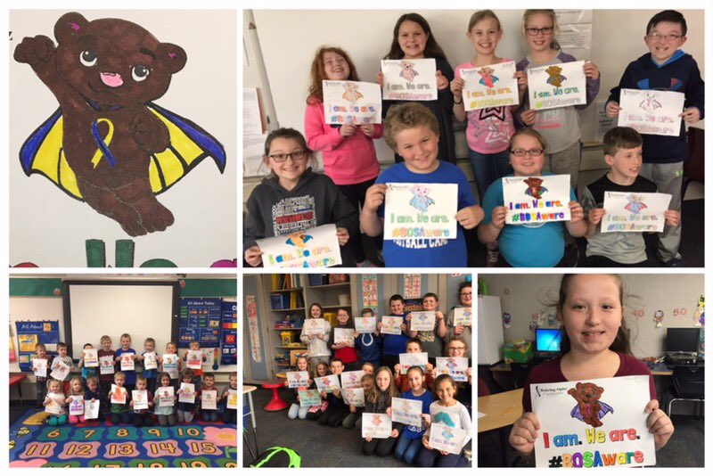 Luce_Elementary's tweet photo. Luce Elementary is BOSAware! We are supporting Mr. John Bell & son Theo on BOS Awareness Day! #BOSAware https://t.co/5jXpR6PiD9