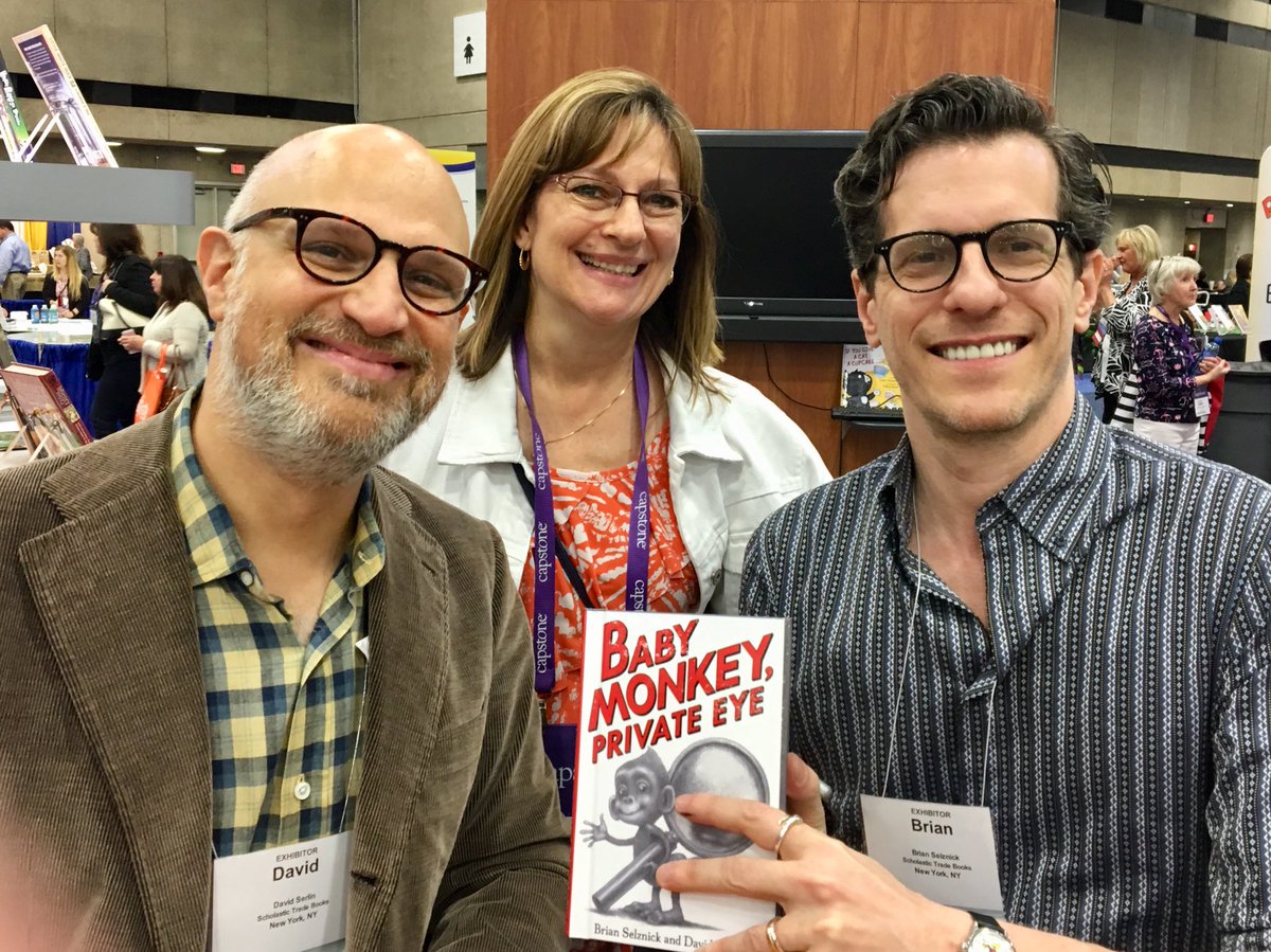 tmayccisd's tweet photo. At TLA exhibit hall on Thursday and met authors Brian Selznick and Dave Serlin. Love their new book! @CCISDLibrary #nperockets https://t.co/V1OBqt5SsS