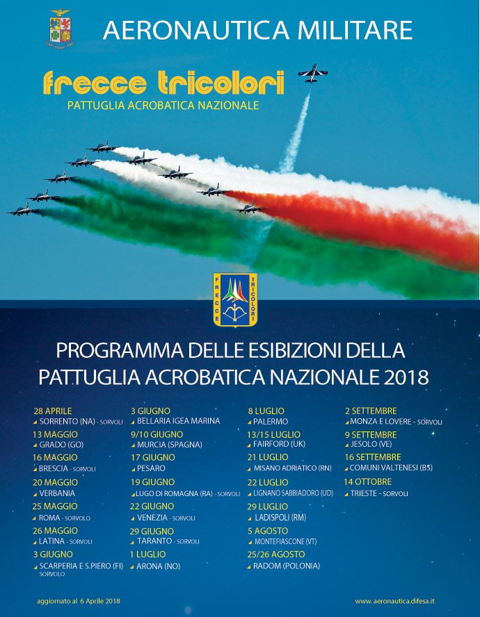 FrecceTricoFan's tweet photo. #FrecceTricolori #Programma2018 https://t.co/MXK0cCDoYe