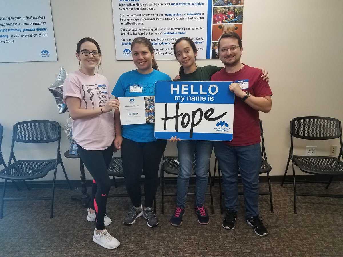 MetroMaria1972's tweet photo. We'd like to recognize our awesome student volunteers from @USFPAMSA as our #VolunteerOfTheDay group during #NationalVolunteerMonth ! They graciously give their time to us every Friday at @MetroMinistries Tampa! #BeHope ☤⚕ https://t.co/1GyFUyvSMO