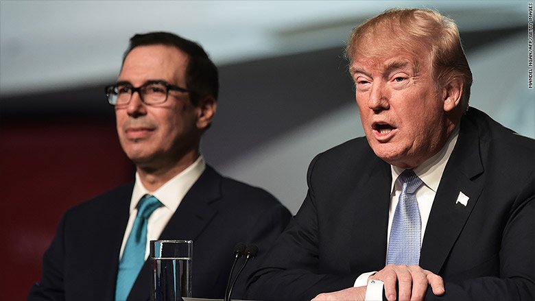 CNN's tweet photo. US Treasury Secretary Steven Mnuchin said there's a "potential for a trade war" with China, but expressed hope that the world's two largest economies can work out their differences https://t.co/P0qK3yM2QY https://t.co/67KmXVUNmB