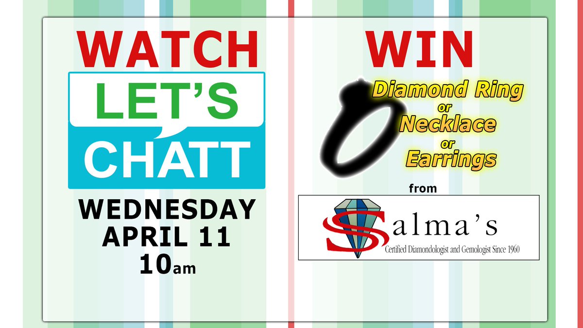 wdefletschatt's tweet photo. Get ready for a special Let's Chatt next Wednesday when we'll be giving away jewelry from Salma's. https://t.co/fX0JrCgAjd